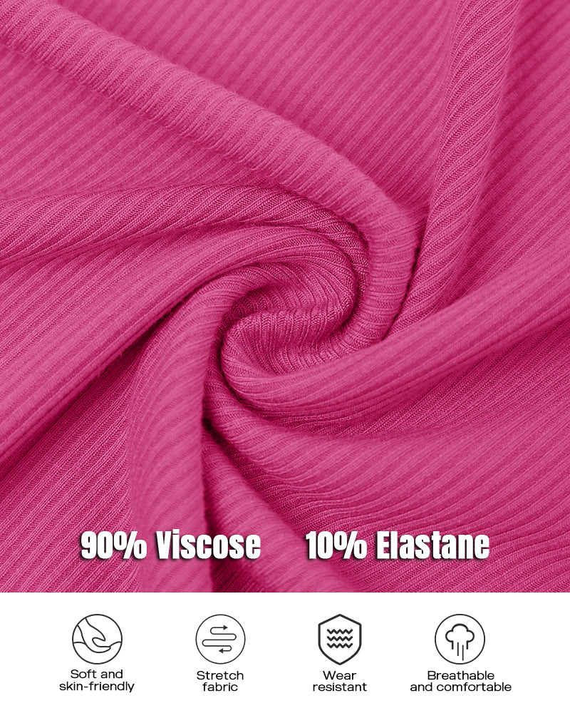 3 Pack Knit Round Neck Thick Strap Racerback Tank Tops(Without Pads)