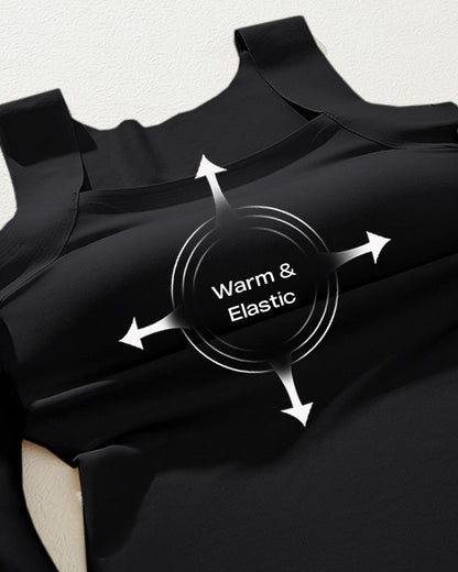 U-Neck Sleeveless Tank Seamless Skinny Layering Top with Built-In Bra