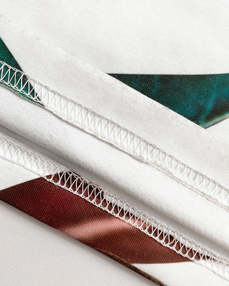 Plants Print Sweetheart Neck Short Sleeve Overalls Causal Ruched Wide Leg Jumpsuit