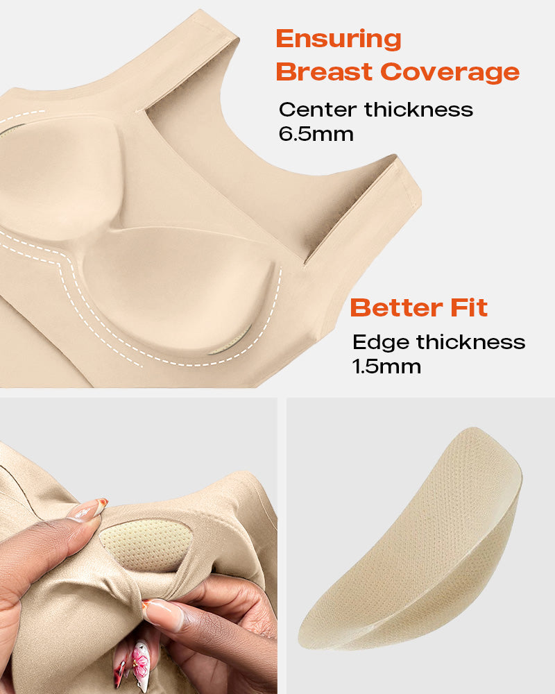 U-Neck Sleeveless Tank Seamless Skinny Layering Top with Built-In Bra