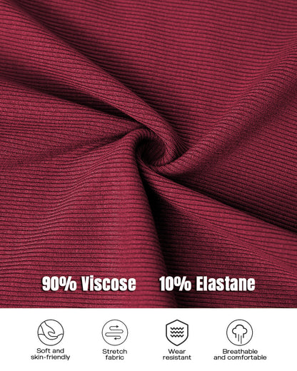 Chicme Built In Bra U Neck Long Sleeve Ribbed Top